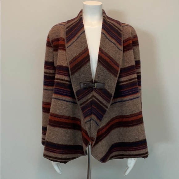 Kenar Jackets & Blazers - Kenar Wool Blend Buckle Drape Sweater Jacket Size M Southwest